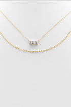 Baguette Charm Dual Necklace - 2 Colors