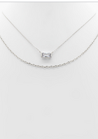 Baguette Charm Dual Necklace - 2 Colors