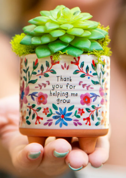 Mini Artisan Planter - Thank You For Helping Me Grow