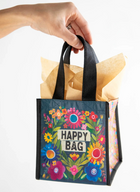 Reusable Small Happy Bag - Black Floral