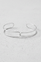 Wire Crossed Cuff Bracelet - Silver