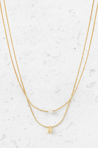 Layered Teardrop & Pearl Necklace