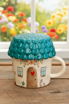 Lidded Mug - Cozy Cottage