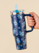 40 oz Navy Floral Tumbler