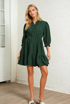 Ruffle Trim Textured Dress