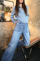 Vivianne High Rise Slim Palazzo Jeans