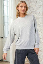 Luxe Scuba Mock Neck Pullover - Heather Grey