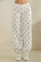 Polka Dot Joggers - Cream
