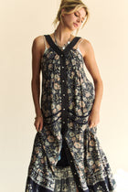 Floral Print V-Neck Maxi Dress