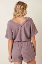 Ribbed Dolman Sleeve Romper