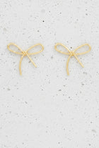 Bow Stud Earrings - Gold