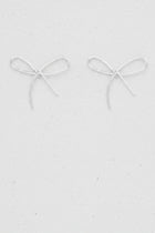 Bow Stud Earrings - Silver