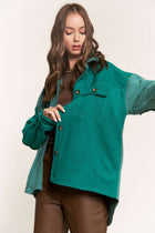 Teal Two Tone Shacket