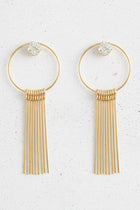 Golden Fringe Hoop Earrings
