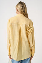 Striped Curved Hem Button Down Top