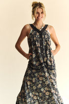 Floral Print V-Neck Maxi Dress