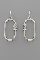 Crystal Carabiner Earrings - 2 Colors