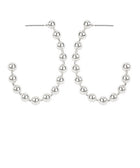Silver Bead Curve Hoops