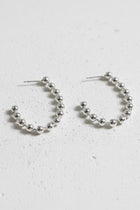 Silver Bead Curve Hoops
