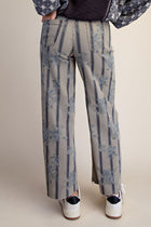 Floral Stripe Stretch Twill Pants