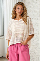 Open Knit Multicolor Crochet Lace Top
