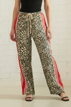 Leopard Print Side Stripe Pants