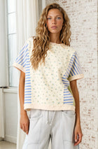 Patchwork Color Block Short Sleeve Top