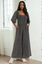 Mineral Wash Wide Leg Jumpsuit
