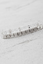 Layered Cube & Metal Bracelet Set - Silver