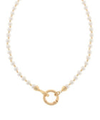 Interlock Pendant Pearl Bead Necklace