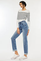 Julia Cuffed Slim Straight Leg Jeans