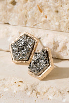 Geometric Druzy Studs - 4 Colors