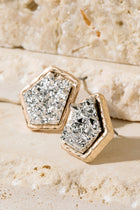 Geometric Druzy Studs - 4 Colors