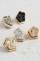 Geometric Druzy Studs - 4 Colors