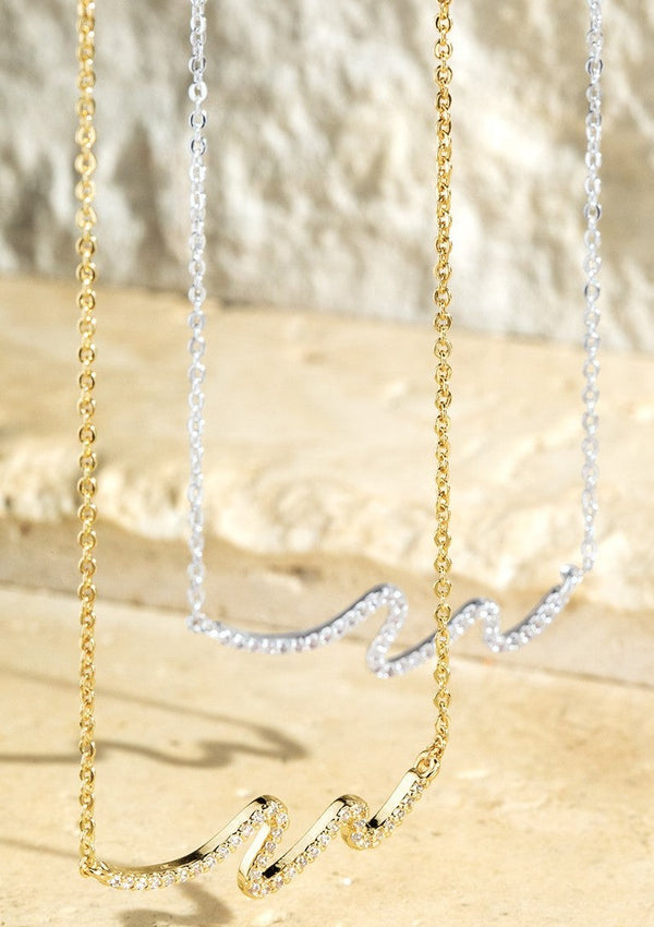 Crystal Wave Necklace - 2 Colors