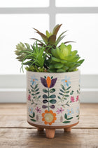 Artisan Planter - Folk Floral