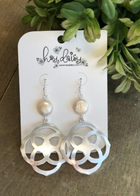 Geo Metal & Pearl Earrings - 2 Colors