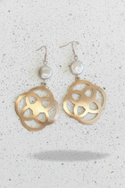 Geo Metal & Pearl Earrings - 2 Colors