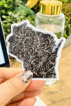 Black Floral Wisconsin Sticker