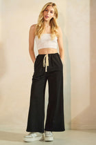 Lace Stripe Detail Terry Sweatpants