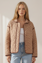 Collared Floral Quilted Jacket