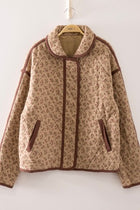 Collared Floral Quilted Jacket