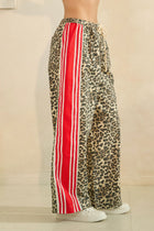 Leopard Print Side Stripe Pants