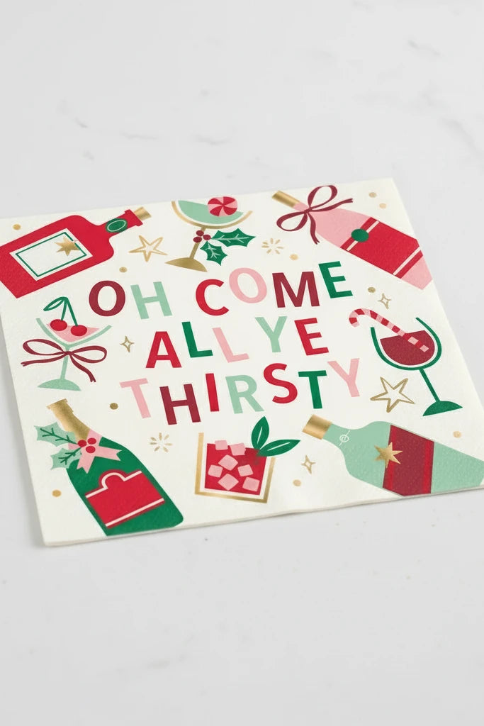 Holiday Cocktail Napkin - Oh Come All Ye Thirsty