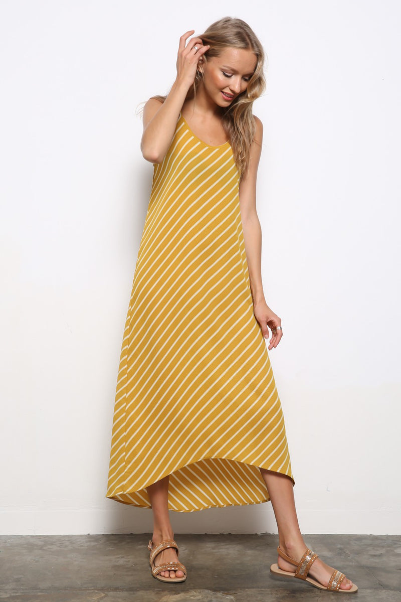 Diagonal Stripe Midi Dress