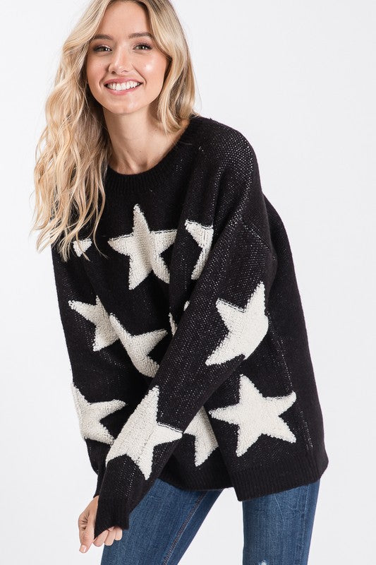 Black & White Star Sweater