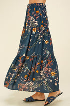 Layered Floral Skirt - Teal Mix