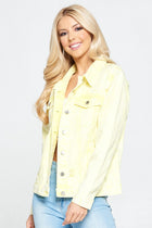 Distressed Denim Jacket - Yellow