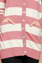 Striped Button Down Cardigan