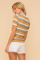 Short Sleeve Textured Sweater